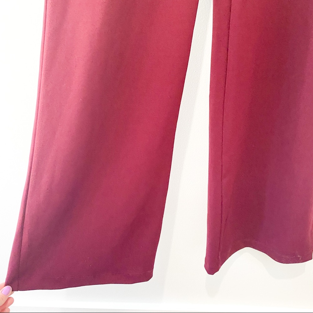 ✨ Lulu’s | Alleyoop Burgundy OTS Jumpsuit - Picture 4 of 10